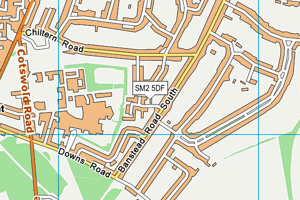 SM2 5DF map - OS VectorMap District (Ordnance Survey)