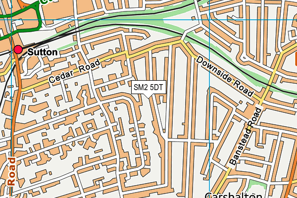 SM2 5DT map - OS VectorMap District (Ordnance Survey)