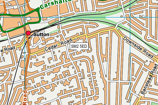 SM2 5ED map - OS VectorMap District (Ordnance Survey)