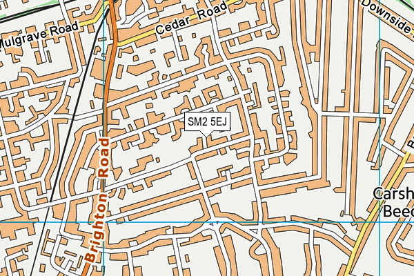 SM2 5EJ map - OS VectorMap District (Ordnance Survey)