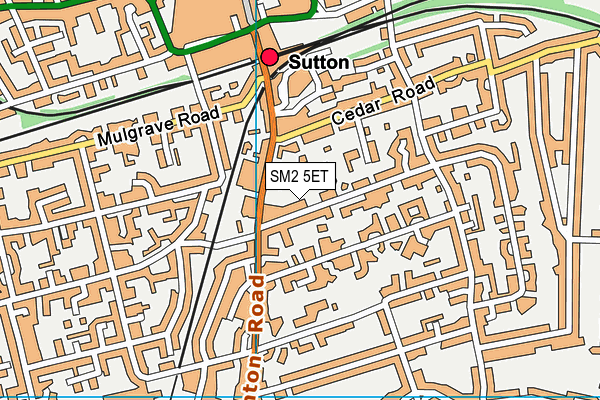 SM2 5ET map - OS VectorMap District (Ordnance Survey)