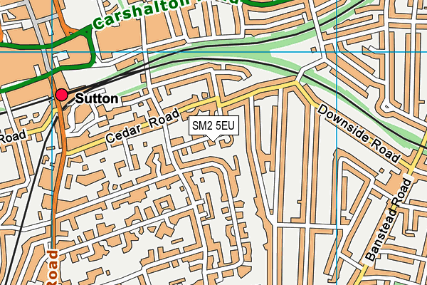 SM2 5EU map - OS VectorMap District (Ordnance Survey)