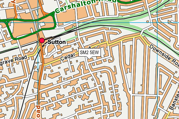 SM2 5EW map - OS VectorMap District (Ordnance Survey)