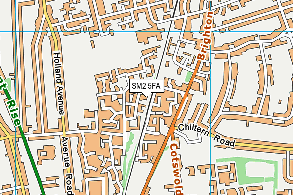 SM2 5FA map - OS VectorMap District (Ordnance Survey)