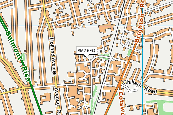 SM2 5FQ map - OS VectorMap District (Ordnance Survey)