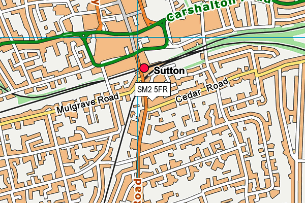 SM2 5FR map - OS VectorMap District (Ordnance Survey)
