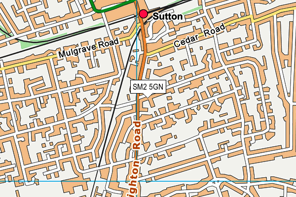 SM2 5GN map - OS VectorMap District (Ordnance Survey)