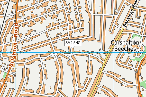 SM2 5HG map - OS VectorMap District (Ordnance Survey)