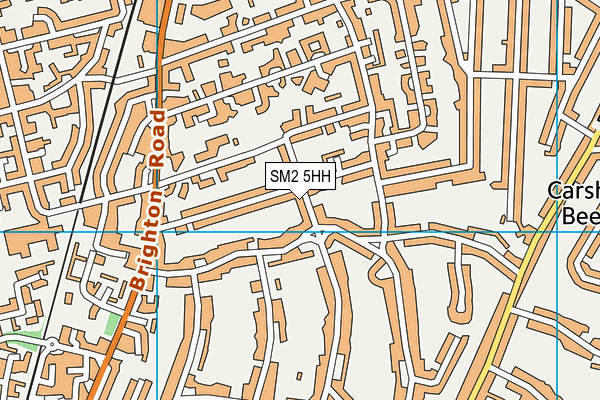 Sutton Tennis And Squash Club map (SM2 5HH) - OS VectorMap District (Ordnance Survey)