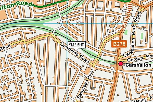 SM2 5HP map - OS VectorMap District (Ordnance Survey)