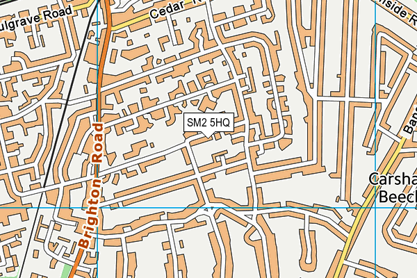 SM2 5HQ map - OS VectorMap District (Ordnance Survey)