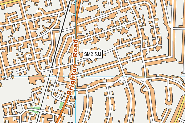 SM2 5JJ map - OS VectorMap District (Ordnance Survey)