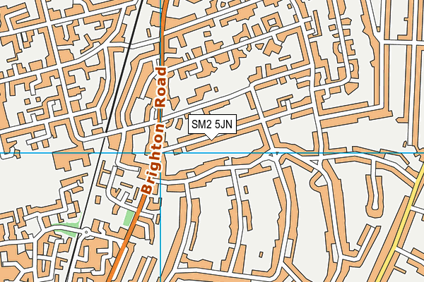 SM2 5JN map - OS VectorMap District (Ordnance Survey)