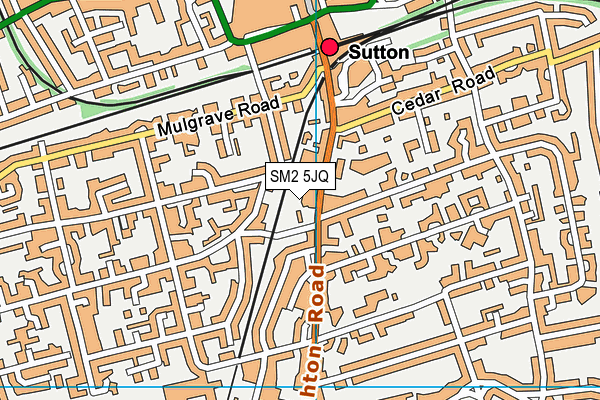 SM2 5JQ map - OS VectorMap District (Ordnance Survey)