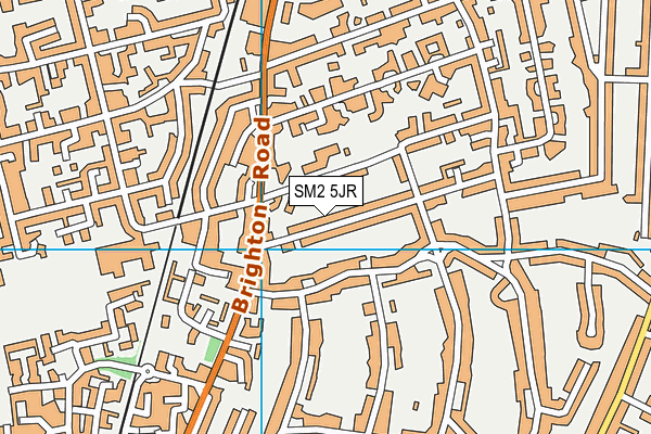 SM2 5JR map - OS VectorMap District (Ordnance Survey)