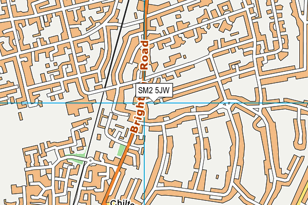 SM2 5JW map - OS VectorMap District (Ordnance Survey)