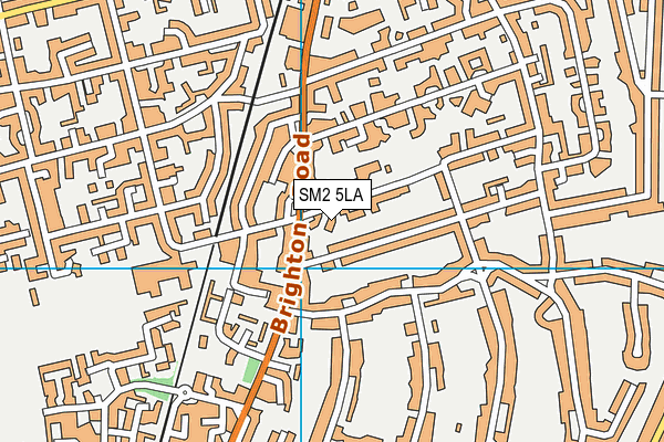 SM2 5LA map - OS VectorMap District (Ordnance Survey)