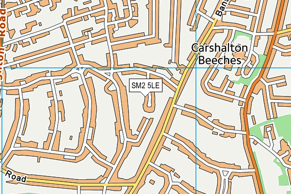 SM2 5LE map - OS VectorMap District (Ordnance Survey)