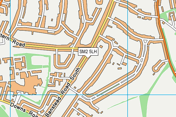SM2 5LH map - OS VectorMap District (Ordnance Survey)