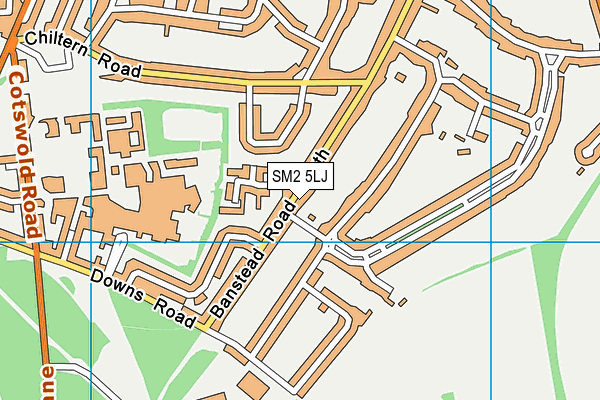 SM2 5LJ map - OS VectorMap District (Ordnance Survey)