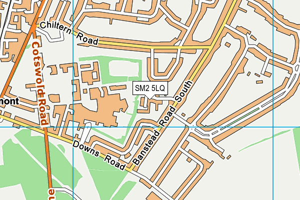 SM2 5LQ map - OS VectorMap District (Ordnance Survey)