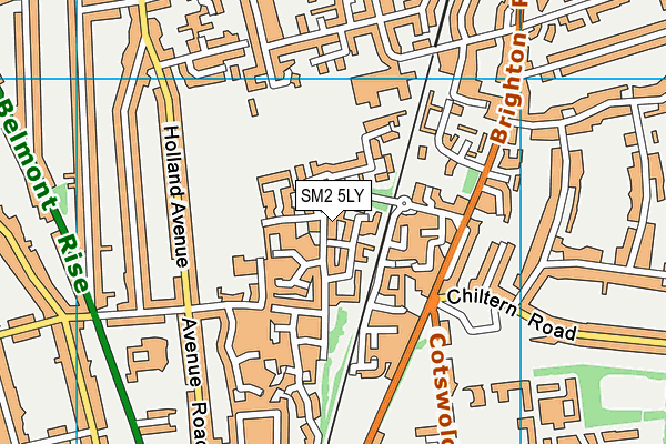 SM2 5LY map - OS VectorMap District (Ordnance Survey)