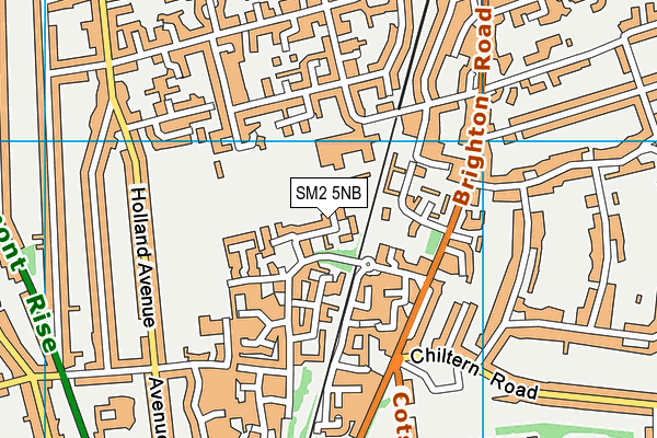 SM2 5NB map - OS VectorMap District (Ordnance Survey)