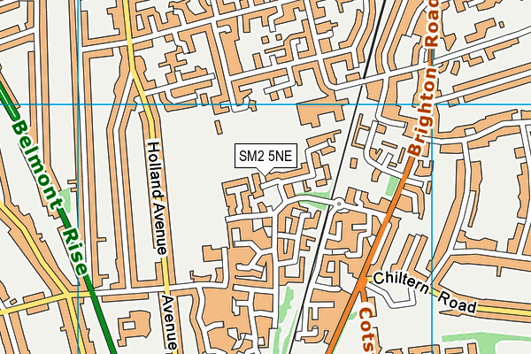 SM2 5NE map - OS VectorMap District (Ordnance Survey)