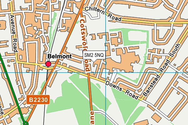 SM2 5NQ map - OS VectorMap District (Ordnance Survey)