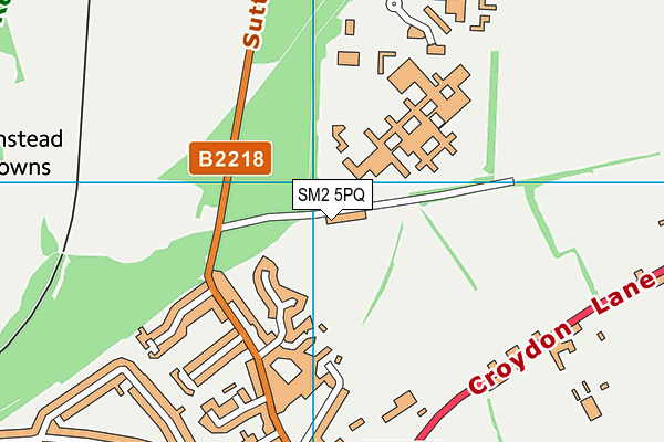 SM2 5PQ map - OS VectorMap District (Ordnance Survey)