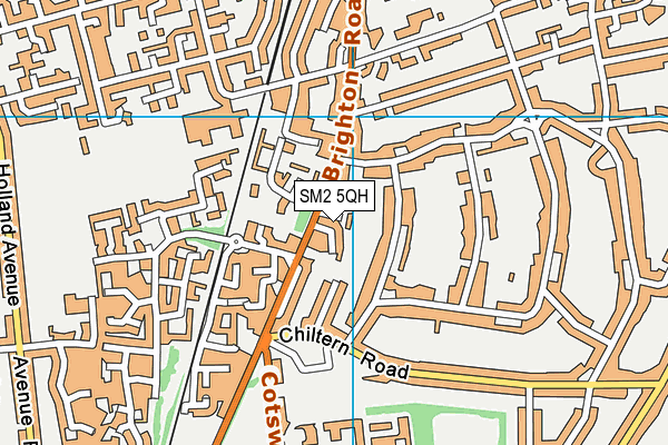 SM2 5QH map - OS VectorMap District (Ordnance Survey)