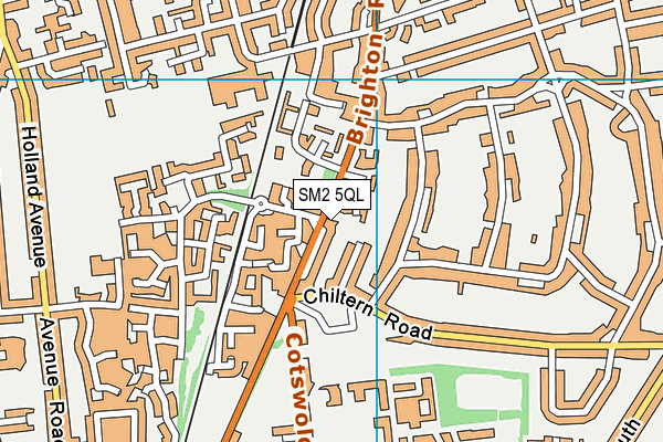 SM2 5QL map - OS VectorMap District (Ordnance Survey)