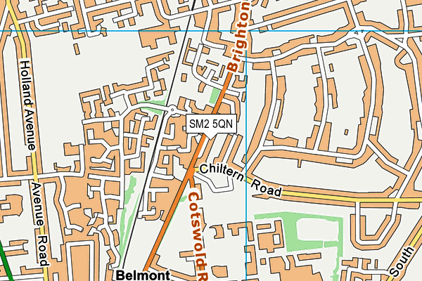 SM2 5QN map - OS VectorMap District (Ordnance Survey)