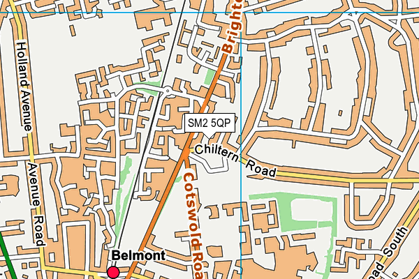 SM2 5QP map - OS VectorMap District (Ordnance Survey)