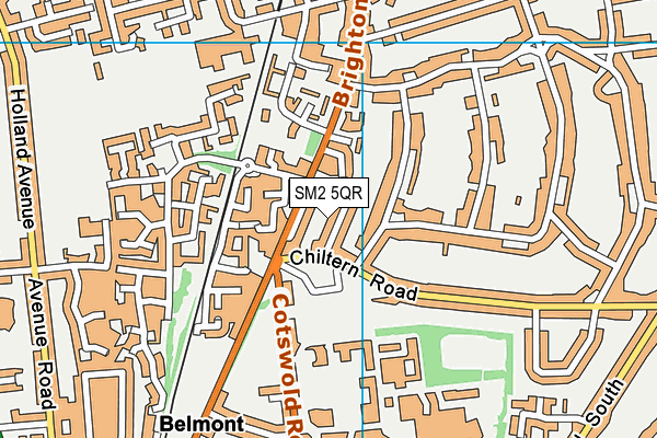SM2 5QR map - OS VectorMap District (Ordnance Survey)