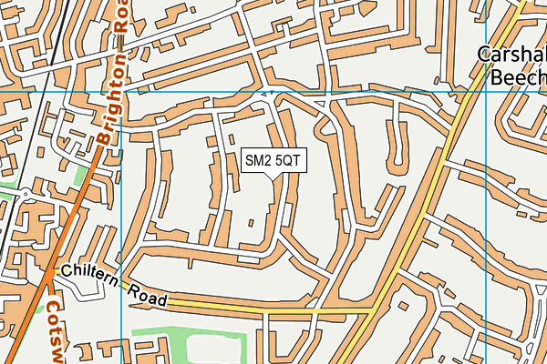 SM2 5QT map - OS VectorMap District (Ordnance Survey)