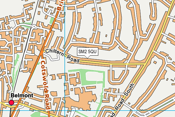 SM2 5QU map - OS VectorMap District (Ordnance Survey)