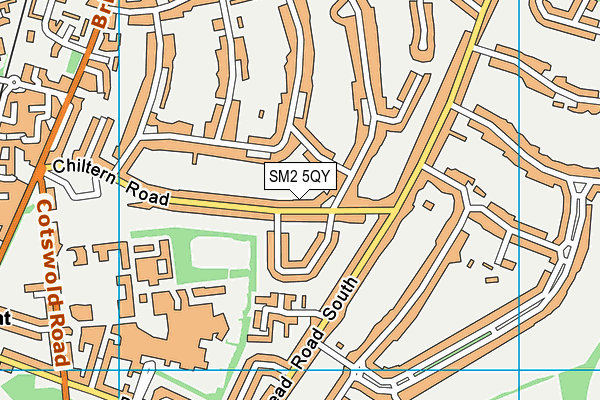 SM2 5QY map - OS VectorMap District (Ordnance Survey)
