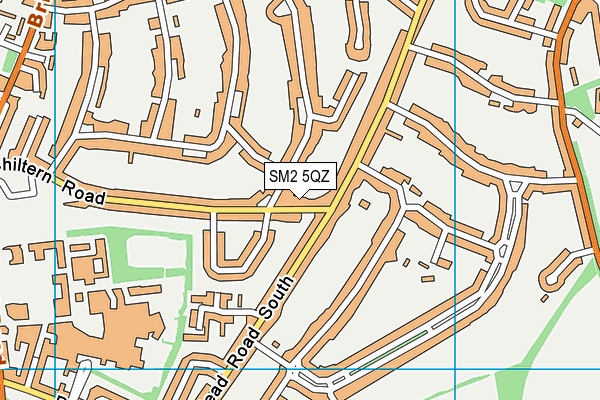 SM2 5QZ map - OS VectorMap District (Ordnance Survey)