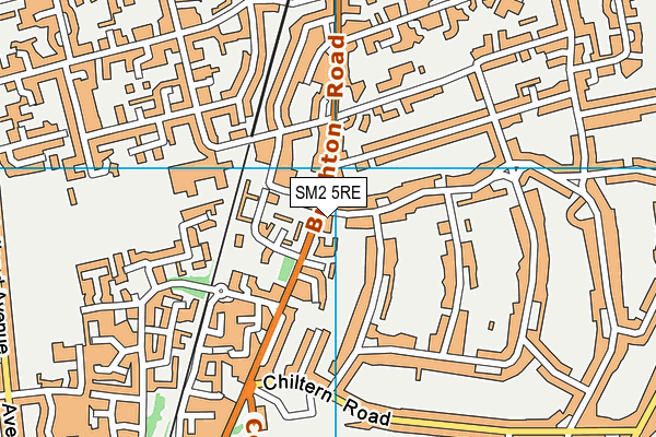 SM2 5RE map - OS VectorMap District (Ordnance Survey)