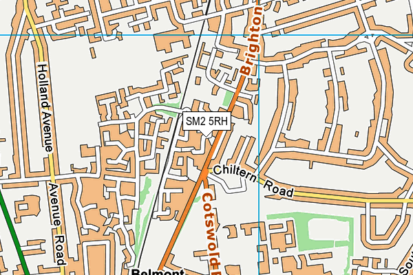 SM2 5RH map - OS VectorMap District (Ordnance Survey)