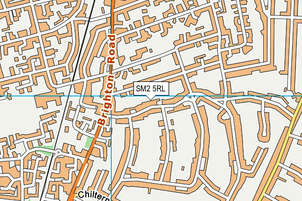 SM2 5RL map - OS VectorMap District (Ordnance Survey)