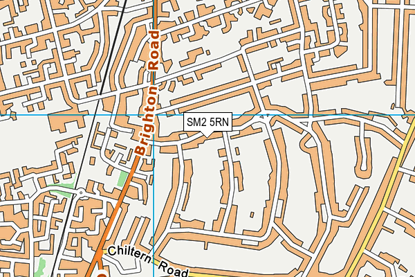 SM2 5RN map - OS VectorMap District (Ordnance Survey)