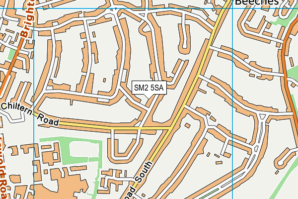 SM2 5SA map - OS VectorMap District (Ordnance Survey)