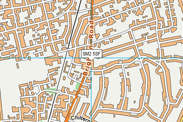 SM2 5SF map - OS VectorMap District (Ordnance Survey)