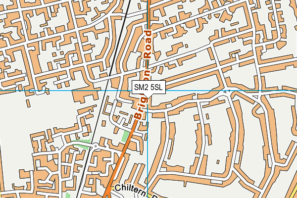 SM2 5SL map - OS VectorMap District (Ordnance Survey)