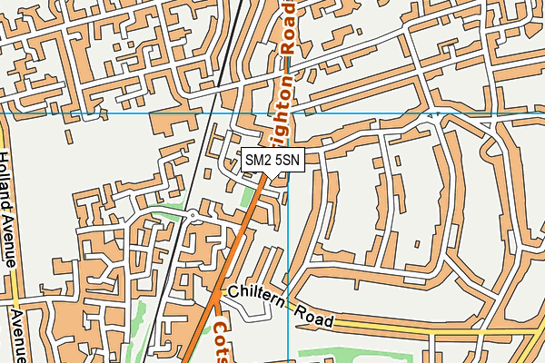 SM2 5SN map - OS VectorMap District (Ordnance Survey)