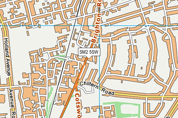 SM2 5SW map - OS VectorMap District (Ordnance Survey)