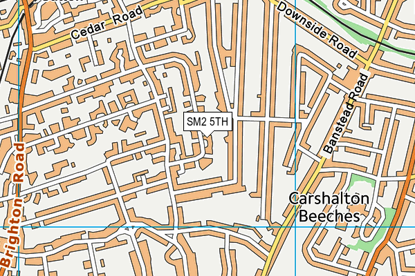 SM2 5TH map - OS VectorMap District (Ordnance Survey)