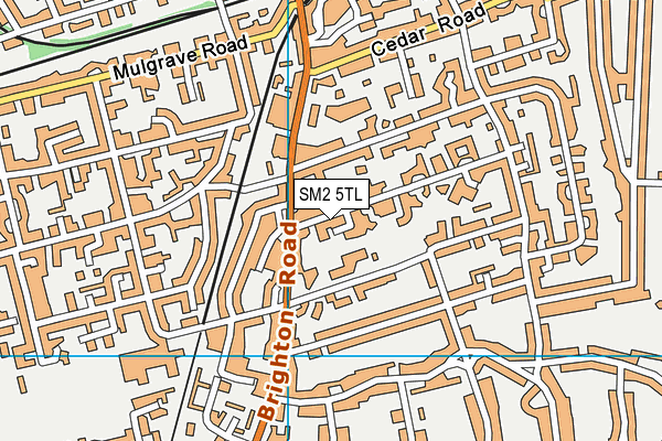 SM2 5TL map - OS VectorMap District (Ordnance Survey)